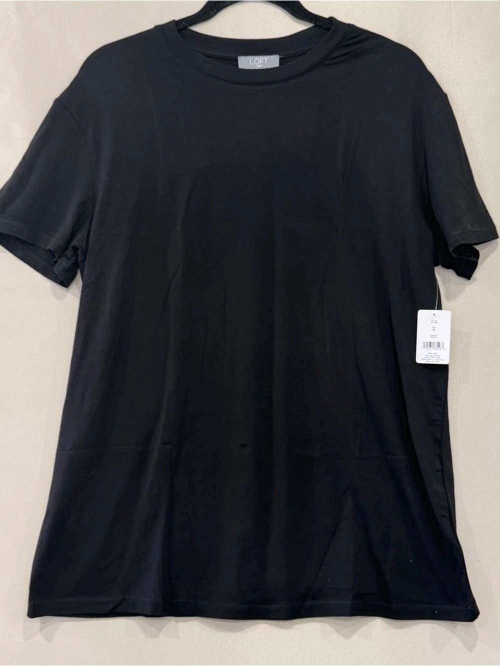 LOFT Black Short-Sleeve Crew Neck Tee - Picture 2 of 6